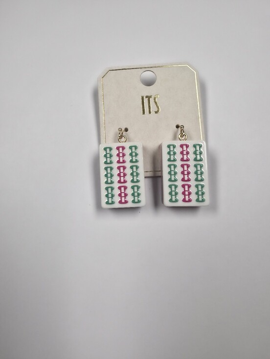 Jewelry - Mahjong Tile Dangle Earrings